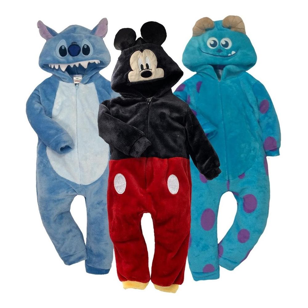 Foto 2 pulgar | Kit 3 Mamelucos Disney Multicolor Mickey/ Sulley/ Stitch