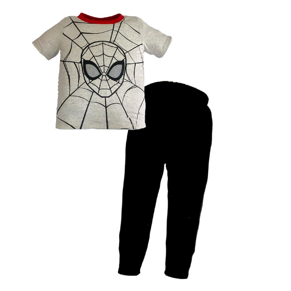 Foto 2 pulgar | Pijama Algodón Pantalón Y Playera Marvel Spiderman Gris