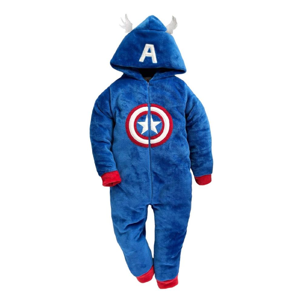 Foto 1 | Mameluco Marvel con Gorro Bordado Capitán América Azul
