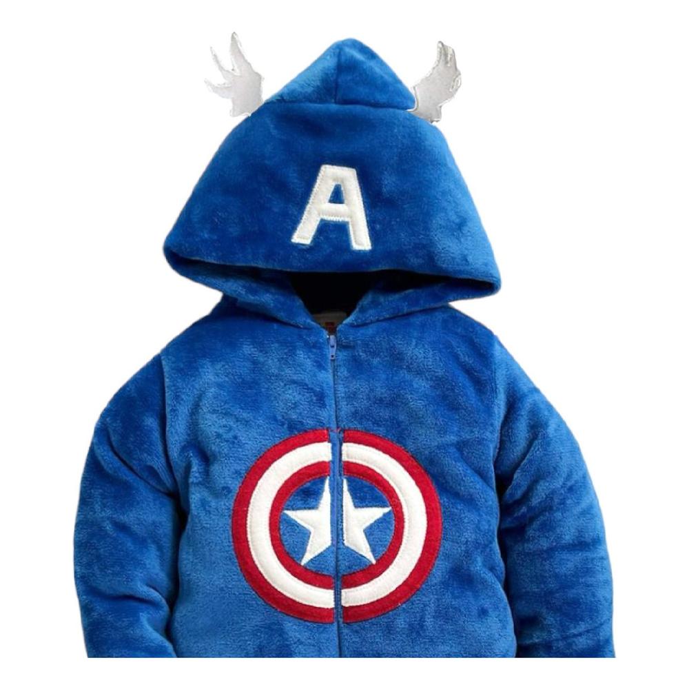 Foto 4 pulgar | Mameluco Marvel con Gorro Bordado Capitán América Azul