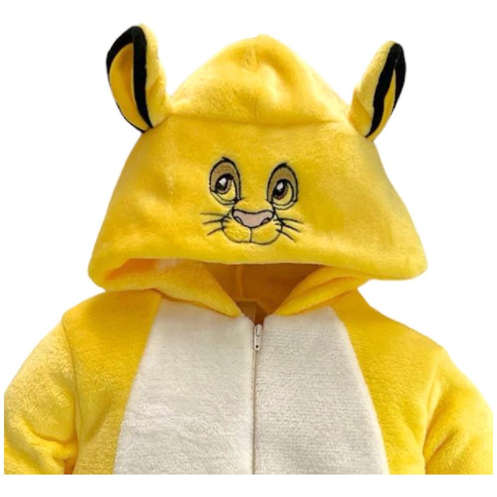 Foto 4 pulgar | Mameluco Disney Simba Con Gorro Bordado Amarillo