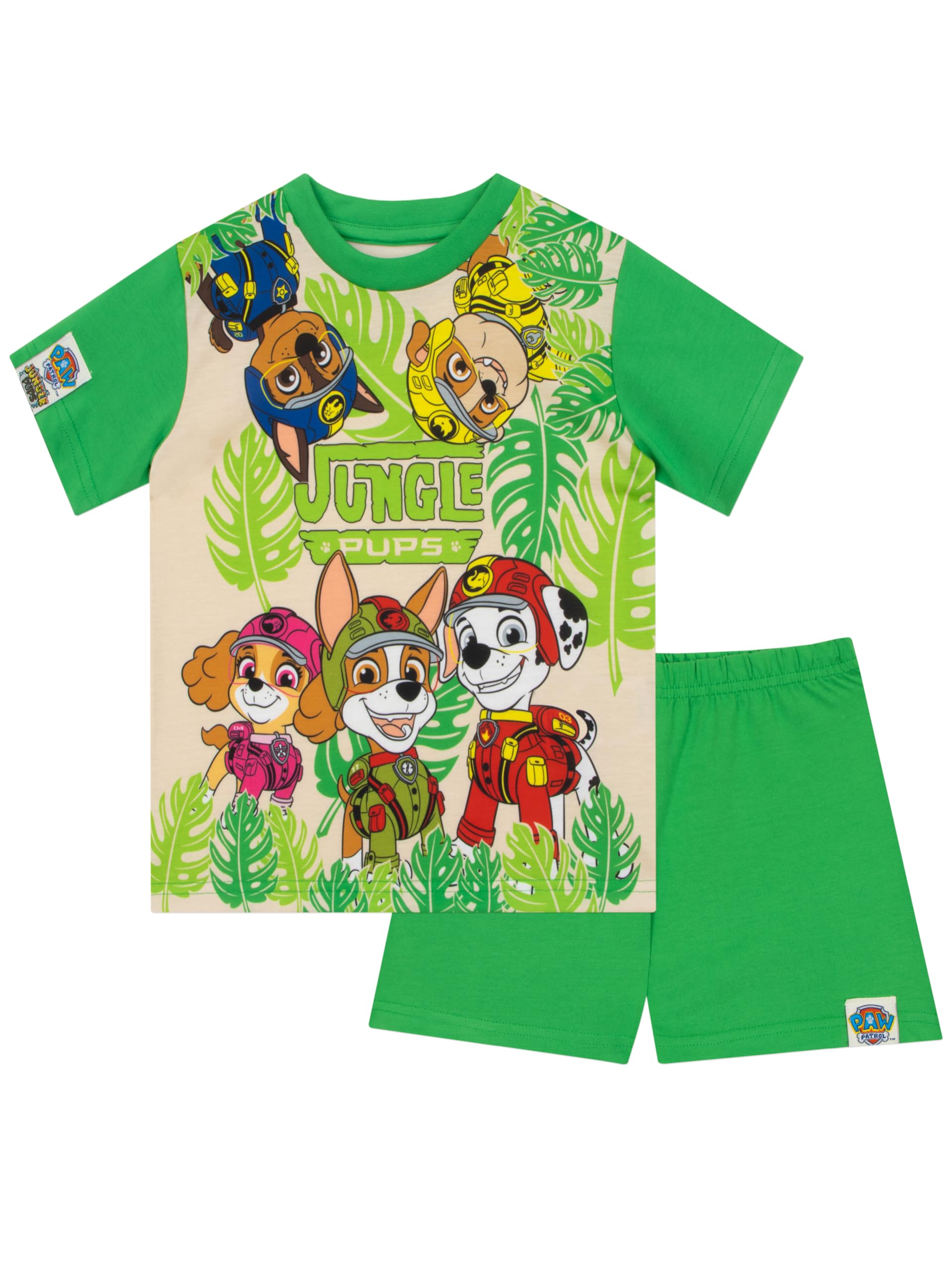 Foto 2 pulgar | Pijama Paw Patrol Jungle Pups Para Niños, Verde Verano, 2t - Venta Internacional.