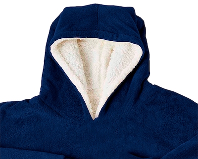 Foto 3 | Sudadera Cobija Infantil Unitalla, Térmica Con Capucha Con Borrega Y Mangas Y Bolsillo Azul Marino Bluelander