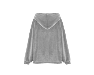 Foto 4 | Sudadera Cobija Infantil Unitalla, Térmica Con Capucha Con Borrega Y Mangas Y Bolsillo Gris Bluelander