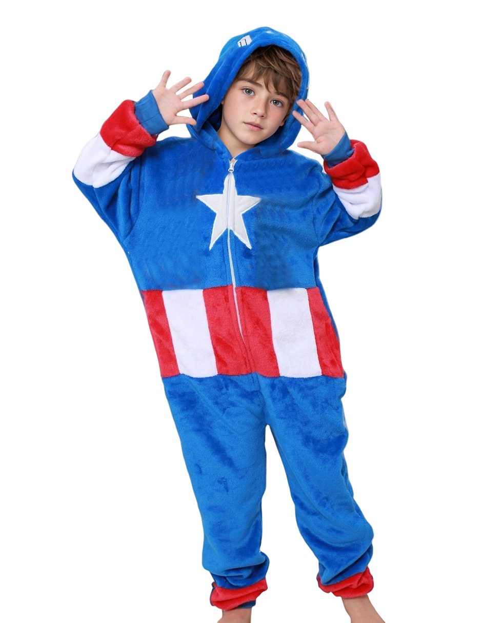 Foto 2 pulgar | Pijama Mameluco De Polar Para Niño Capitán América