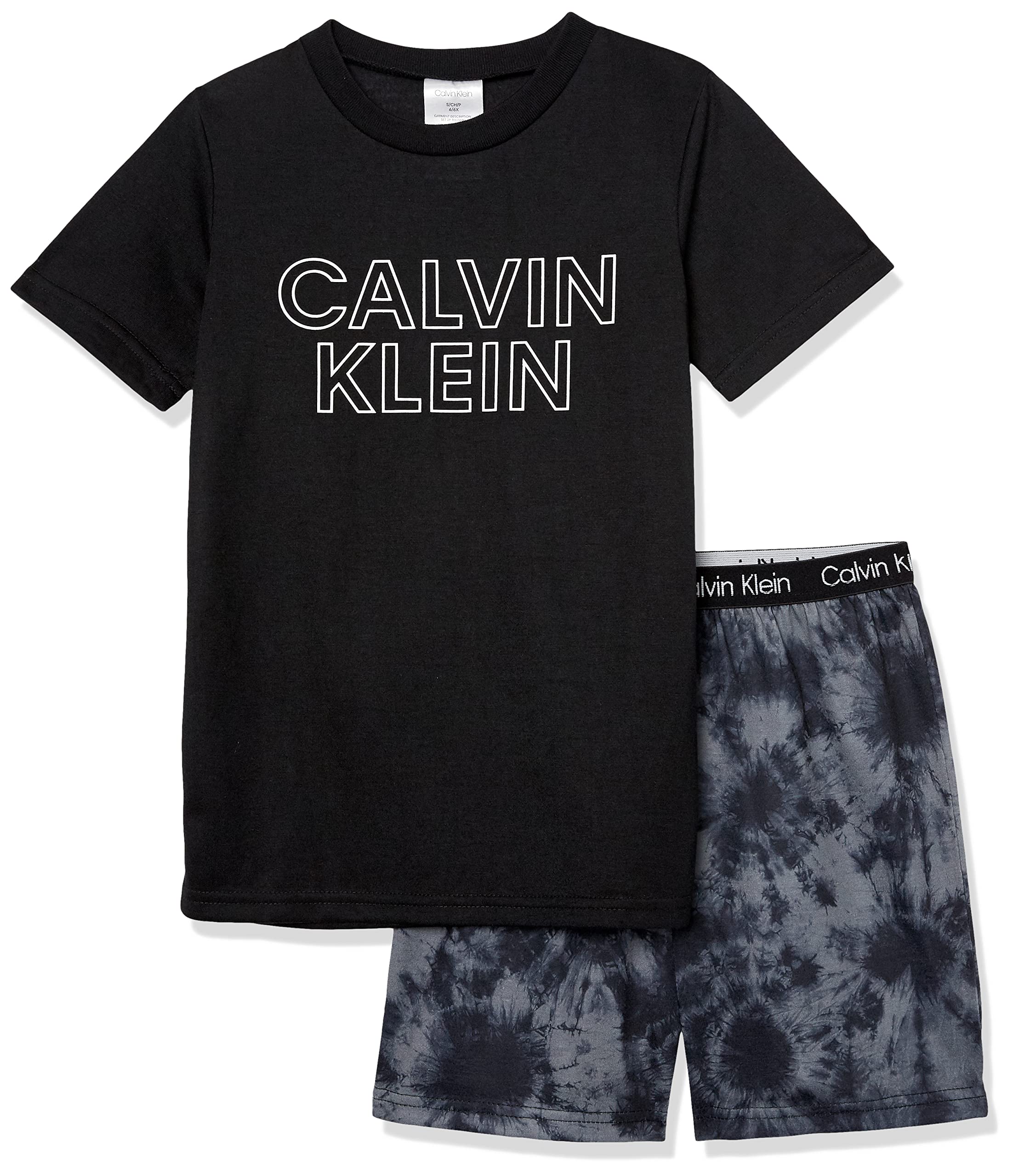 Foto 2 pulgar | Conjunto de Pijama Calvin Klein Negro con Efecto Anudado para Niños - Venta Internacional