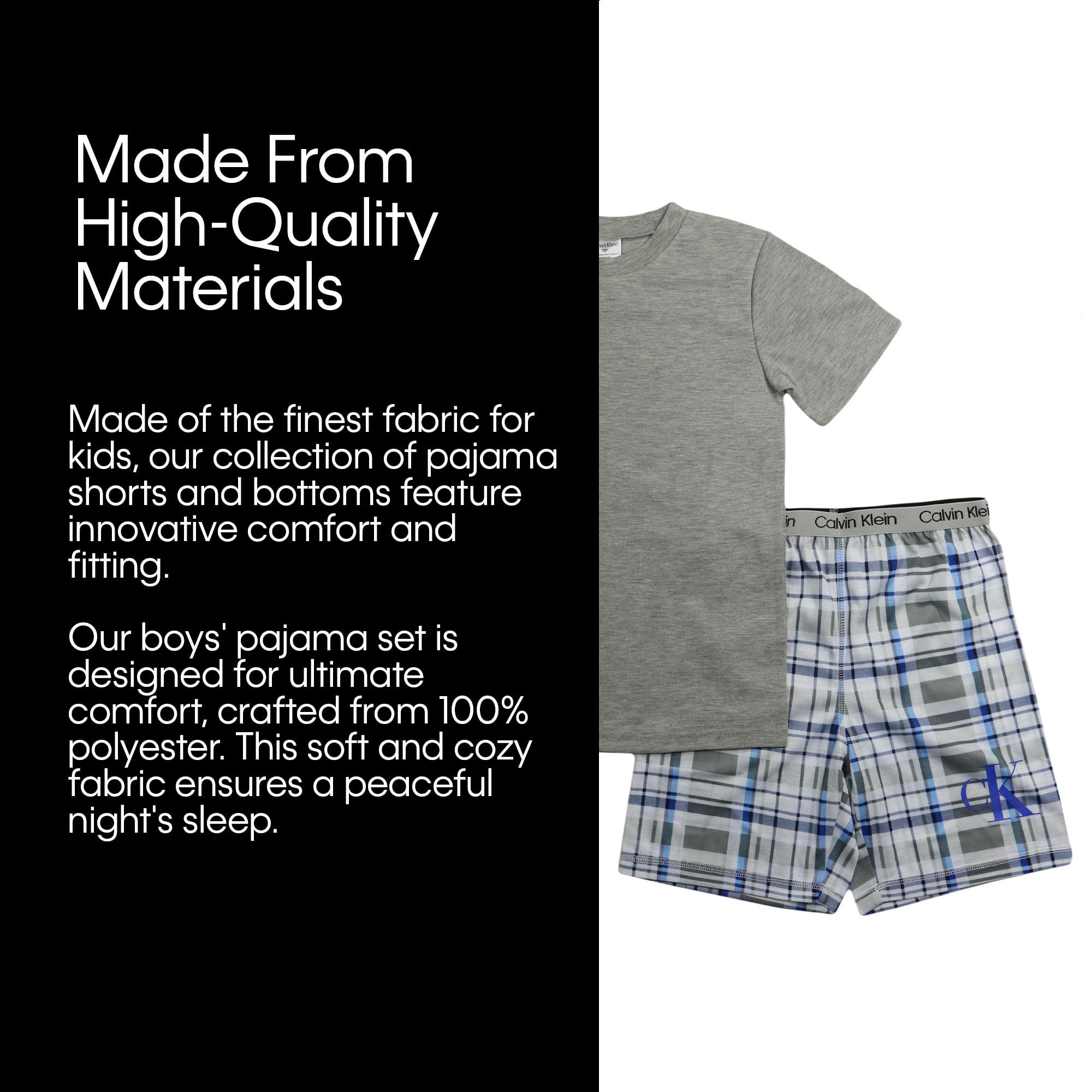 Foto 5 | Conjunto De Pijama Calvin Klein Para Niños, Color Negro Con Iris Y Mármol, Talla Grande - Venta Internacional.
