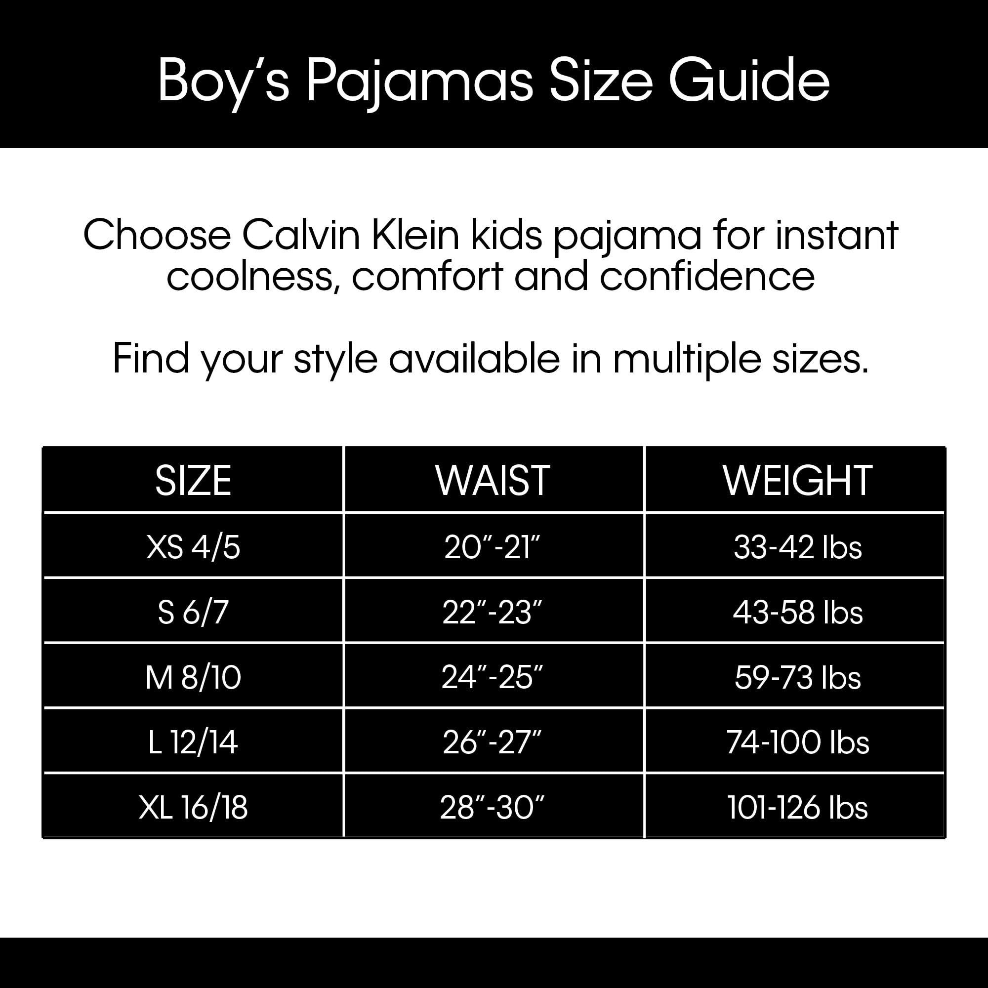 Foto 7 pulgar | Conjunto De Pijama Calvin Klein Para Niños, Color Negro Con Iris Y Mármol, Talla Grande - Venta Internacional.