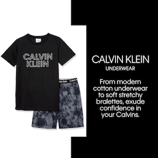Foto 4 | Conjunto De Pijama Calvin Klein Para Niños, Color Negro, Talla Icons, Talla Grande, Poliéster - Venta Internacional.