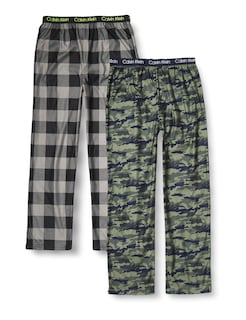 Foto 1 | Pantalones de Pijama Calvin Klein Supersuaves Verde y Negro para Niños 2 piezas - Venta Internacional