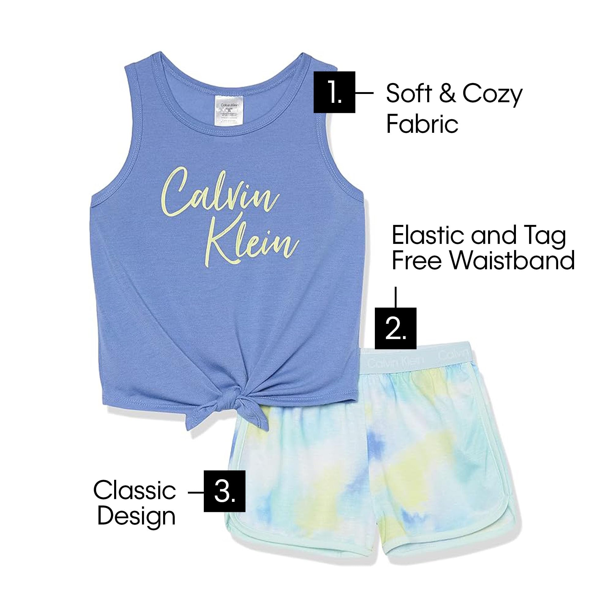 Foto 3 pulgar | Conjunto de Pijama Calvin Klein Poliéster Gris para Niñas - Venta Internacional