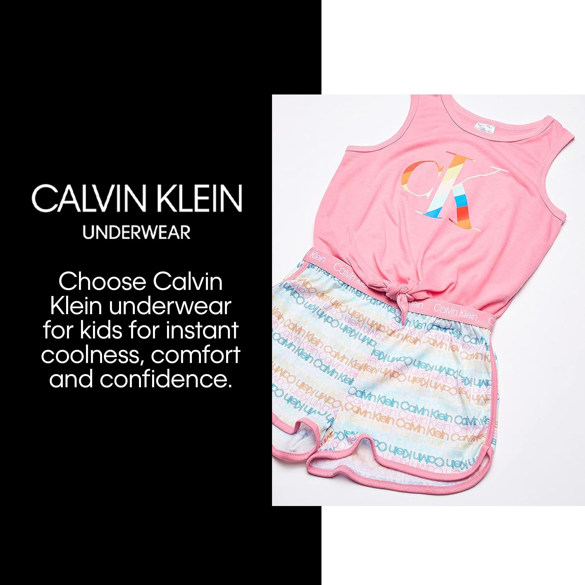 Foto 4 pulgar | Conjunto de Pijama Calvin Klein Poliéster Gris para Niñas - Venta Internacional
