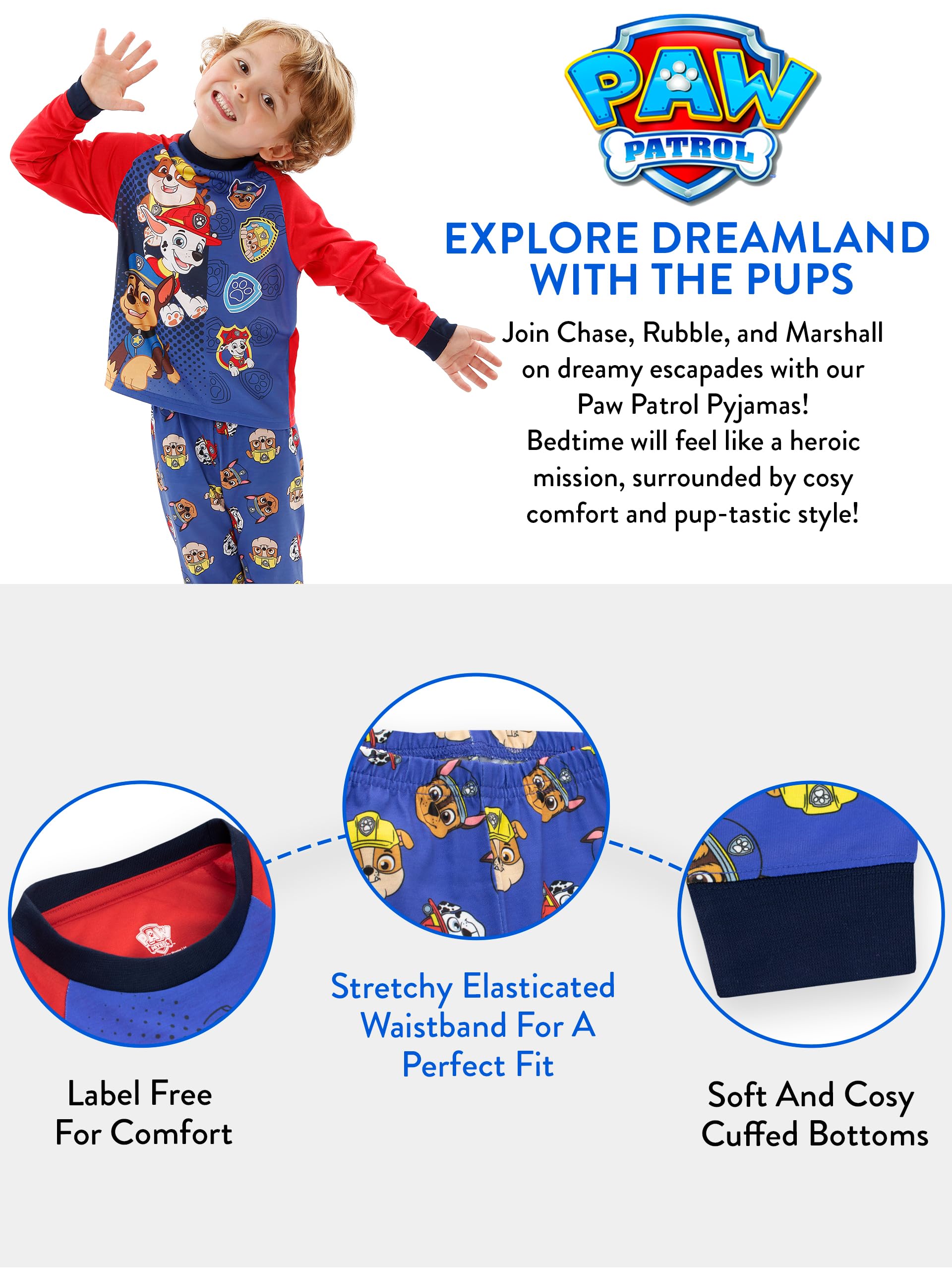 Foto 7 pulgar | Conjunto De Pijama Paw Patrol Rubble, Marshall, Chase Boys, Talla 4 - Venta Internacional.