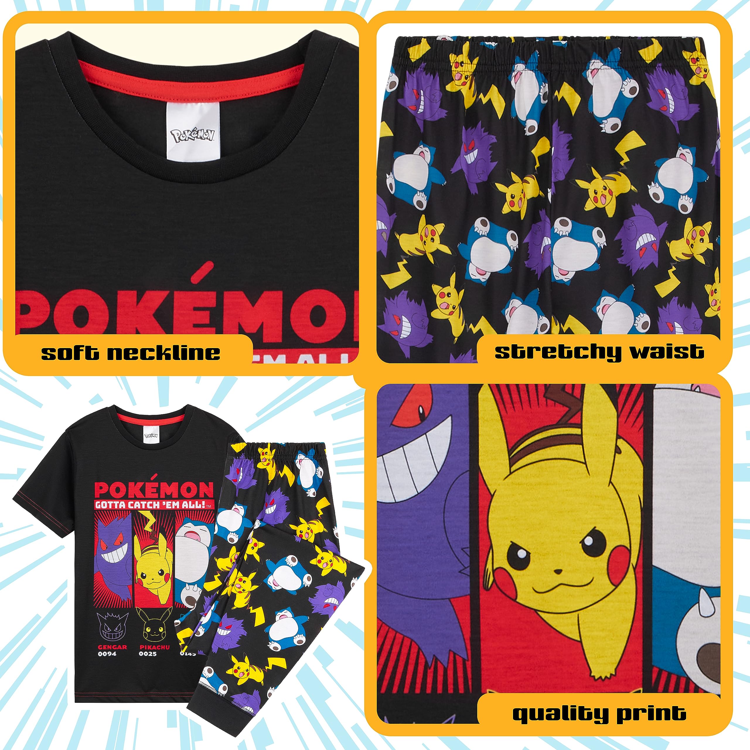 Foto 5 pulgar | Conjunto De Pijama Pokémon Para Niños, Ropa De Salón, Pantalones Largos - Venta Internacional.