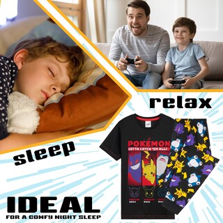 Foto 5 | Conjunto De Pijama Pokémon Para Niños, Ropa De Salón, Pantalones Largos - Venta Internacional.