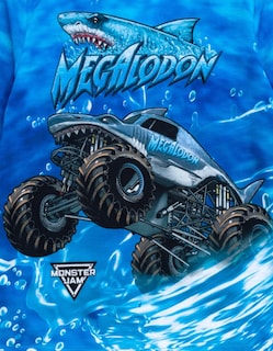 Foto 3 | Conjunto De Pijama Monster Jam Megalodon Para Niños Pequeños, Teñido Con Efecto Anudado, 4 Años - Venta Internacional.