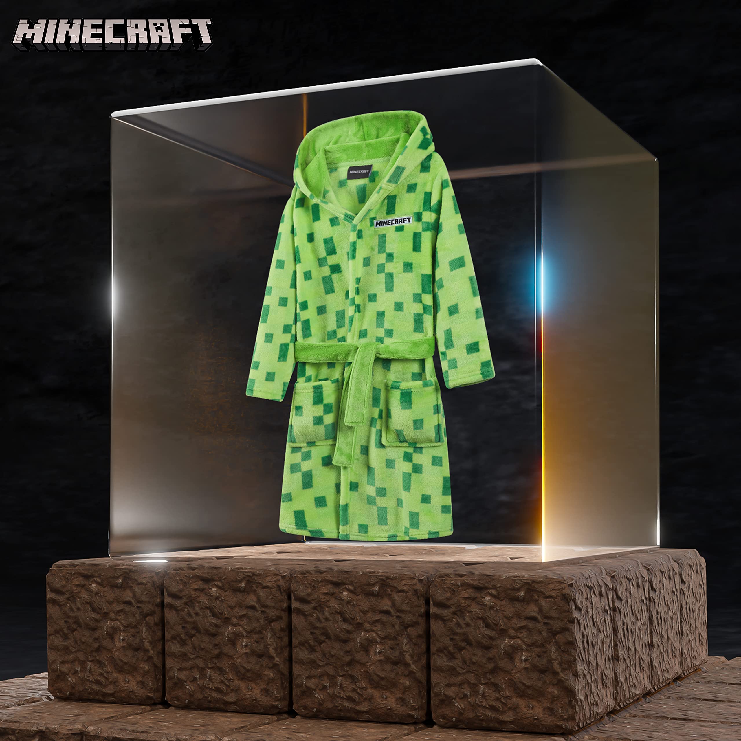 Foto 4 pulgar | Bata De Lana Esponjosa De Minecraft Para Niños De 9 A 10 Años, Color Verde - Venta Internacional.