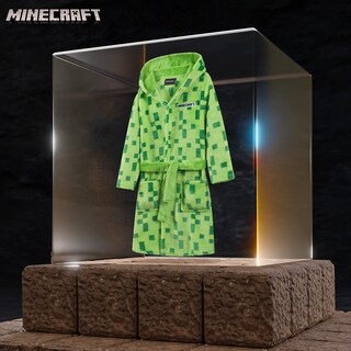 Foto 3 | Bata De Lana Esponjosa De Minecraft Para Niños De 9 A 10 Años, Color Verde - Venta Internacional.