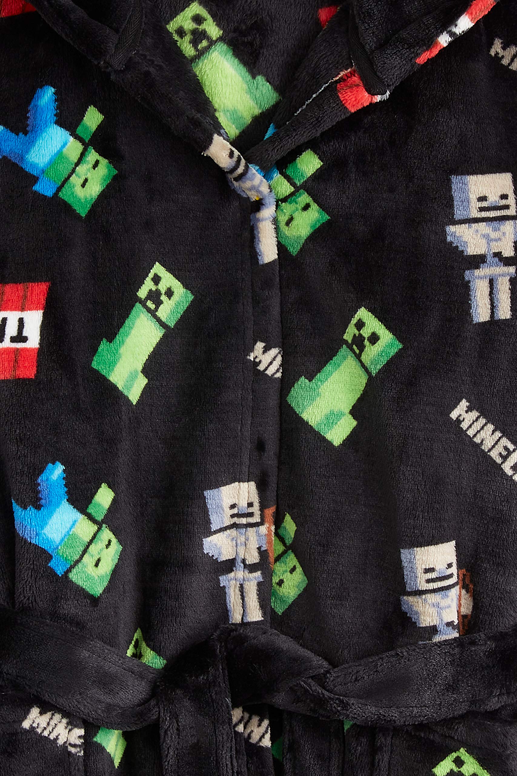 Foto 5 pulgar | Bata De Lana Esponjosa De Minecraft Para Niños De 9 A 10 Años, Color Negro - Venta Internacional.