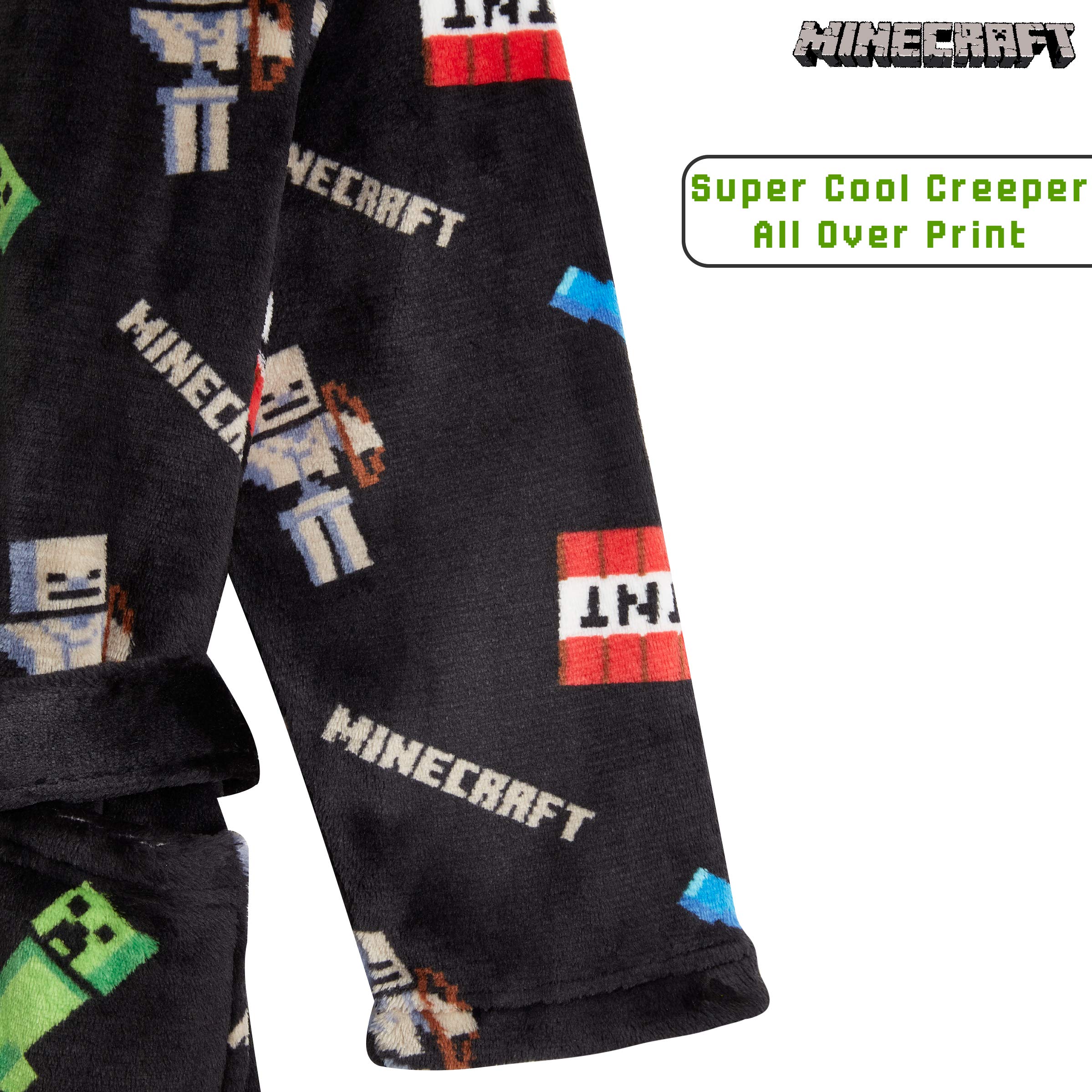 Foto 7 pulgar | Bata De Lana Esponjosa De Minecraft Para Niños De 9 A 10 Años, Color Negro - Venta Internacional.