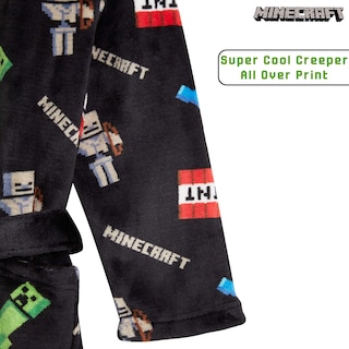 Foto 6 | Bata De Lana Esponjosa De Minecraft Para Niños De 9 A 10 Años, Color Negro - Venta Internacional.