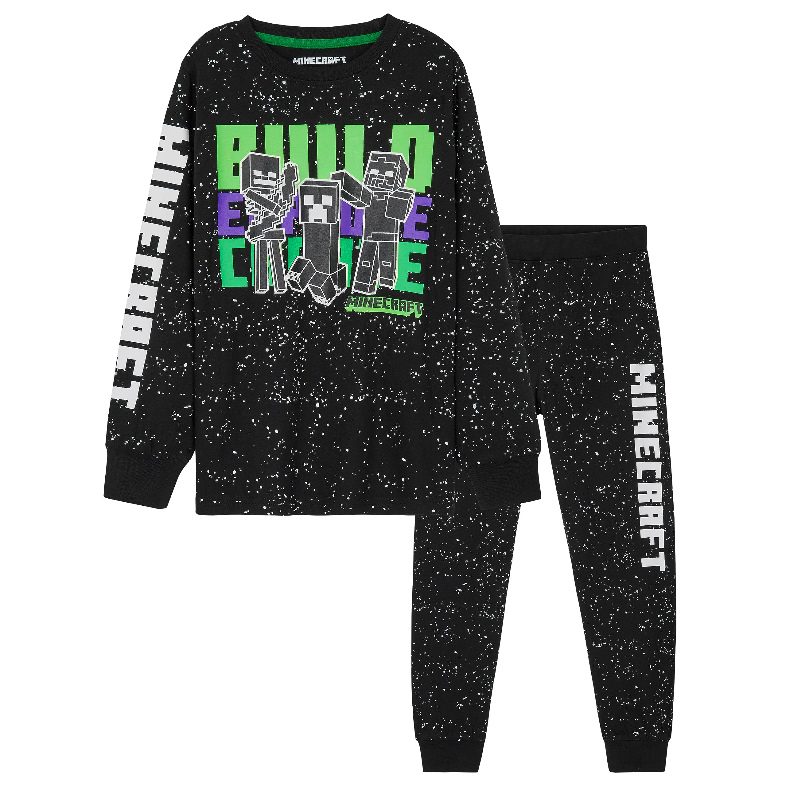 Foto 2 pulgar | Conjunto De Pijama Minecraft Para Niños De 5 A 14 Años, Color Negro - Venta Internacional.
