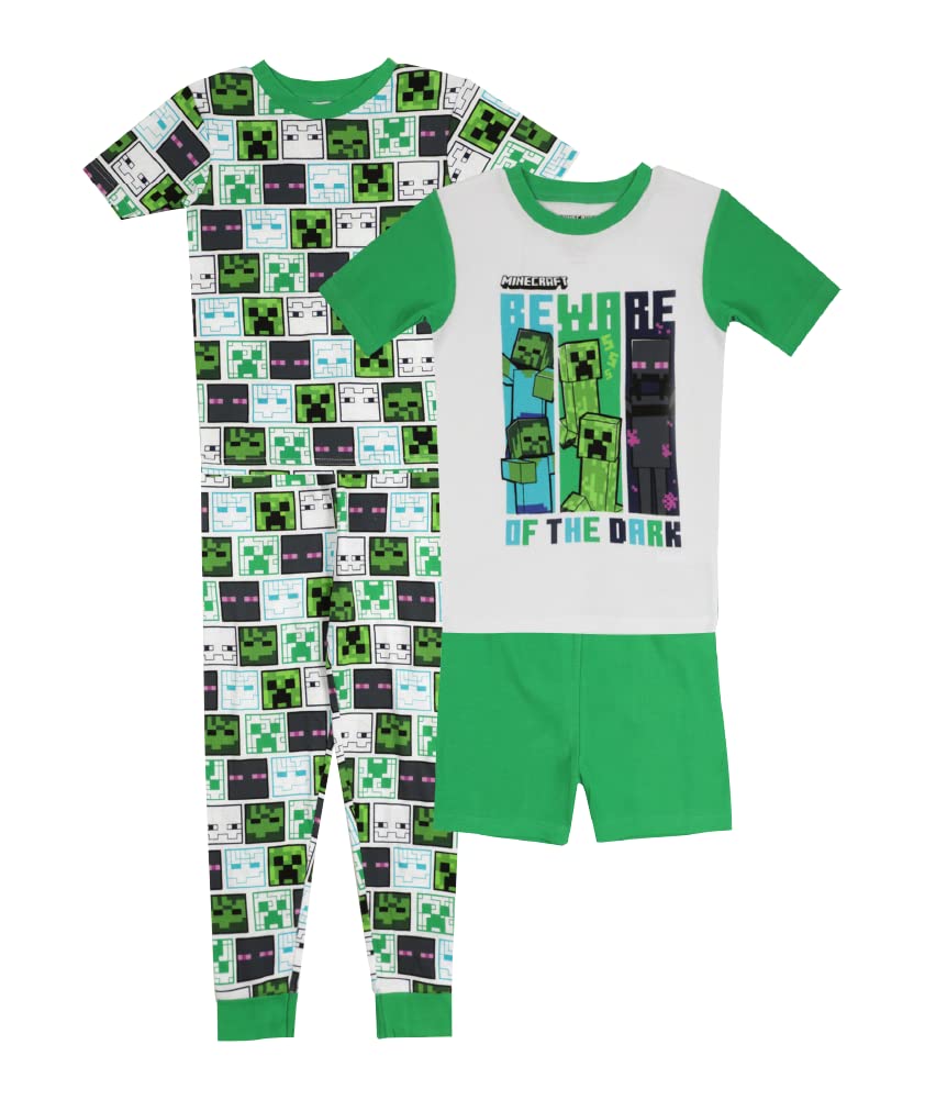 Foto 2 pulgar | Conjunto De Pijama Minecraft Para Niños, 4 Piezas, 100% Algodón, Ajuste Ceñido, 6 Años - Venta Internacional.