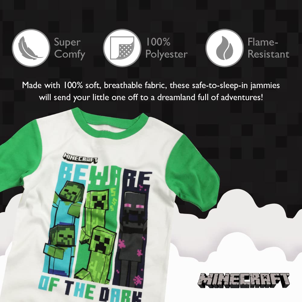 Foto 4 pulgar | Conjunto De Pijama Minecraft Para Niños, 4 Piezas, 100% Algodón, Ajuste Ceñido, 6 Años - Venta Internacional.