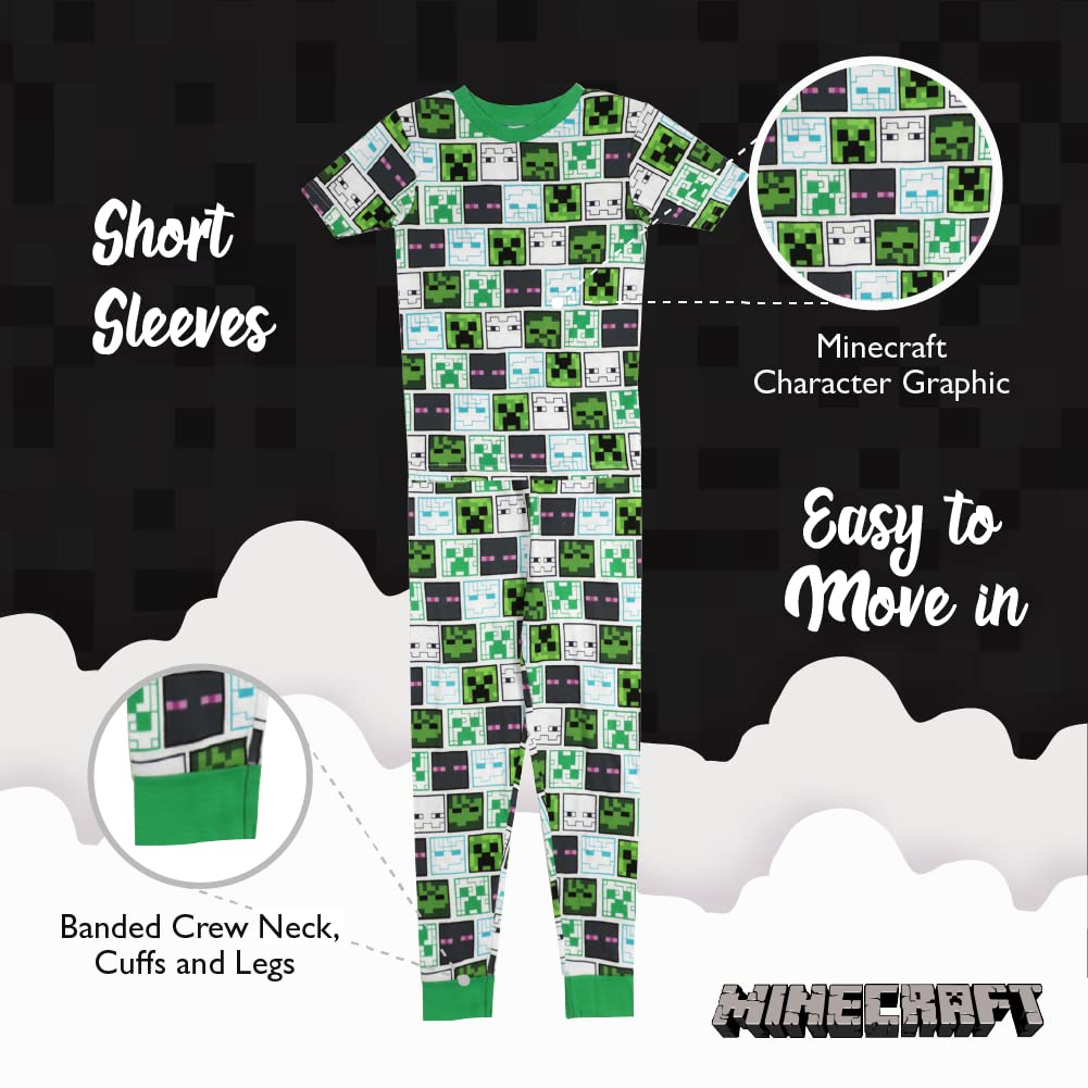 Foto 5 pulgar | Conjunto De Pijama Minecraft Para Niños, 4 Piezas, 100% Algodón, Ajuste Ceñido, 6 Años - Venta Internacional.