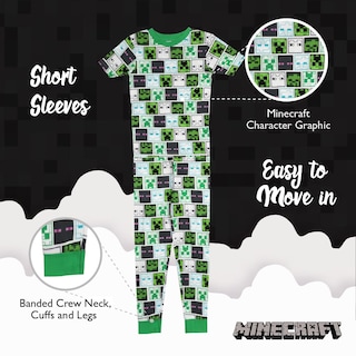 Foto 4 | Conjunto De Pijama Minecraft Para Niños, 4 Piezas, 100% Algodón, Ajuste Ceñido, 6 Años - Venta Internacional.