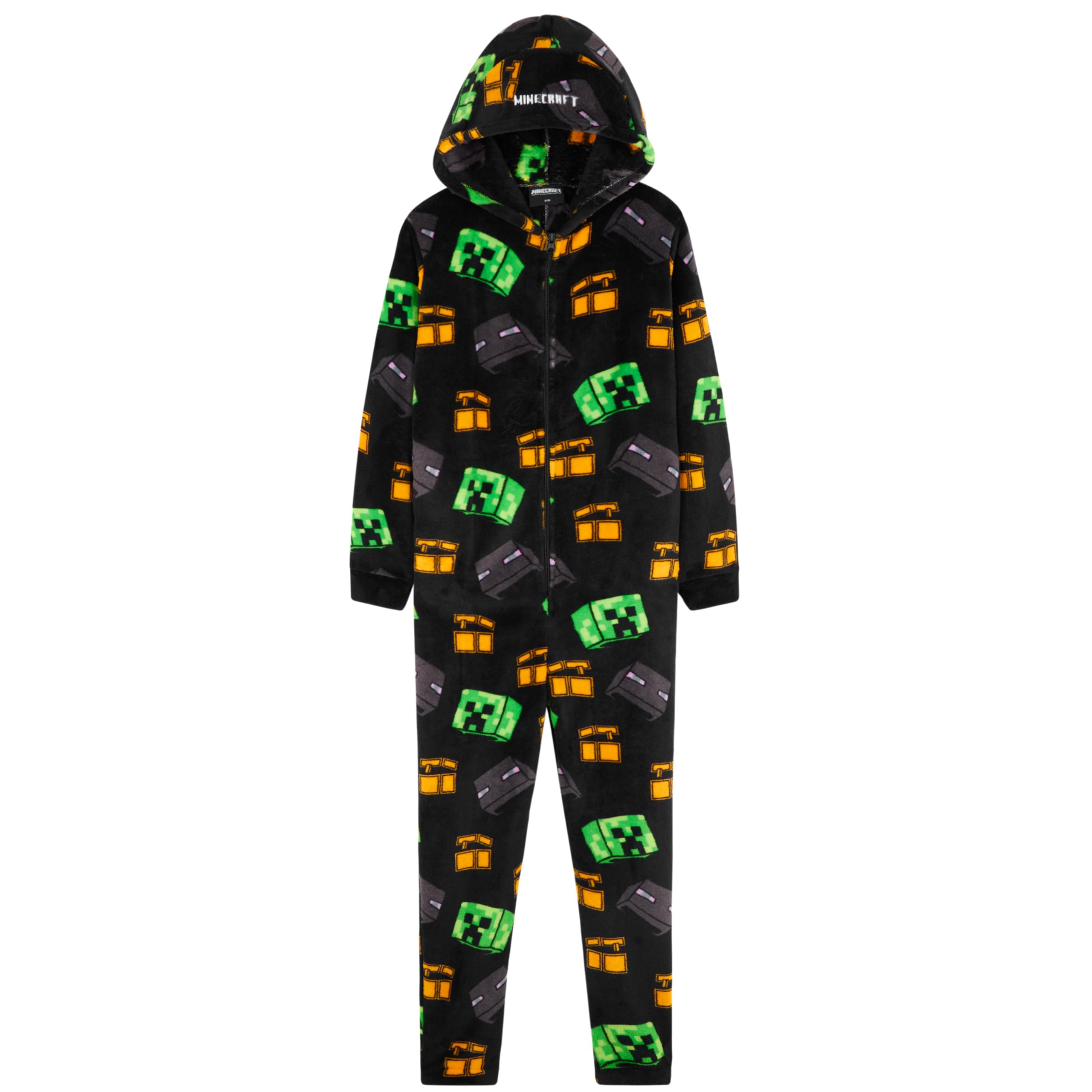 Foto 2 pulgar | Pijama Minecraft Para Niños, Con Capucha, Forro Polar, De 7 A 8 Años - Venta Internacional.