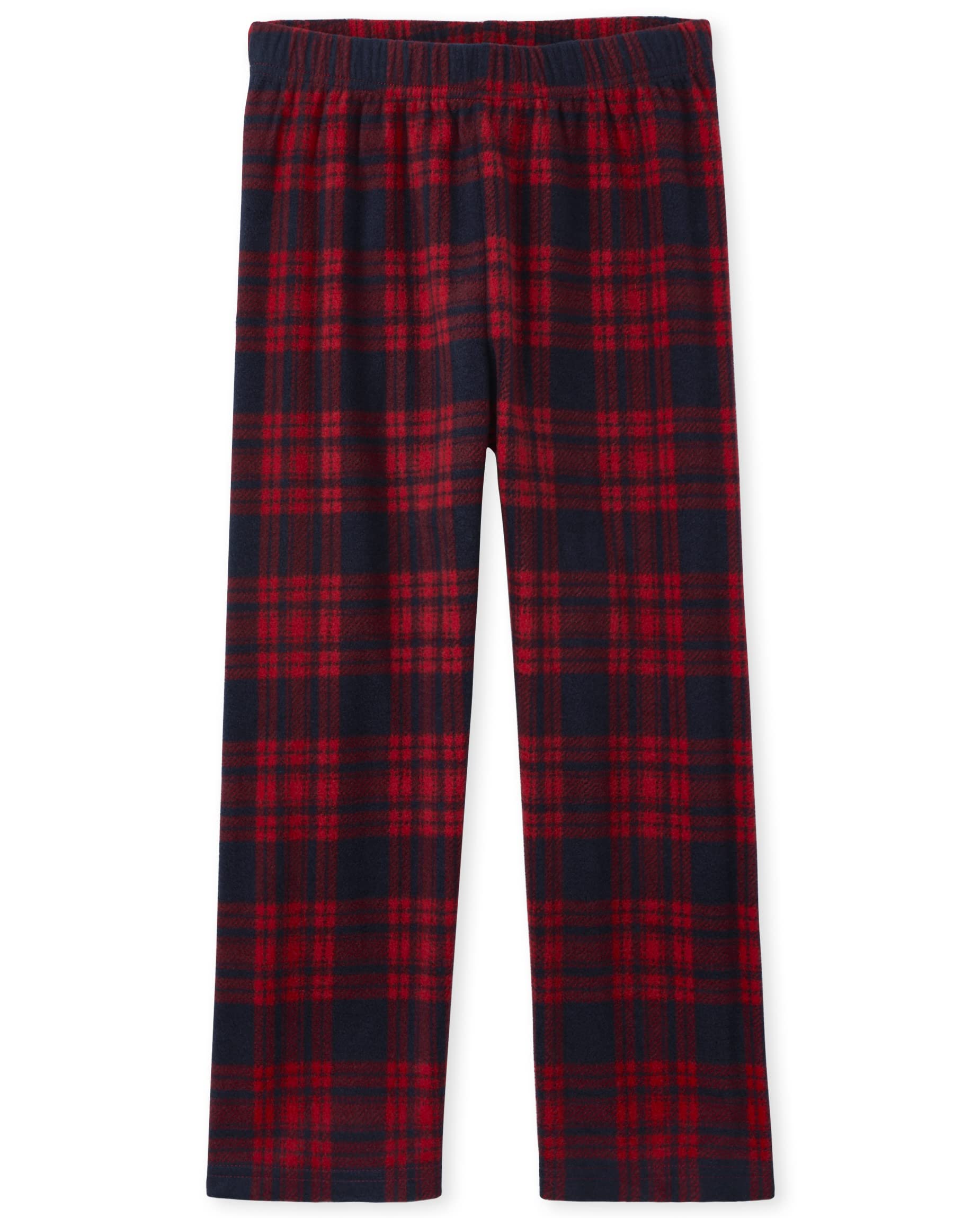 Pantalones De Pijama The Children's Place, Forro Polar, Color Rubí Y Azul Marino 10/12 - Venta Internacional.