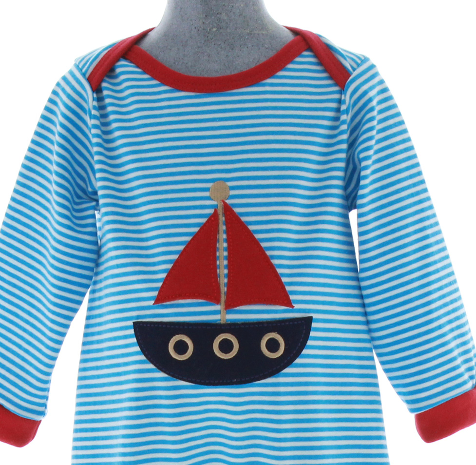 Foto 4 pulgar | Mameluco Para Niño Chicos Olé 3198 Azul Con Rayas Rojas