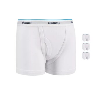 Foto 1 | Boxer Calzon Bambi Para Niño 3 Piezas Ropa Interior Blanco