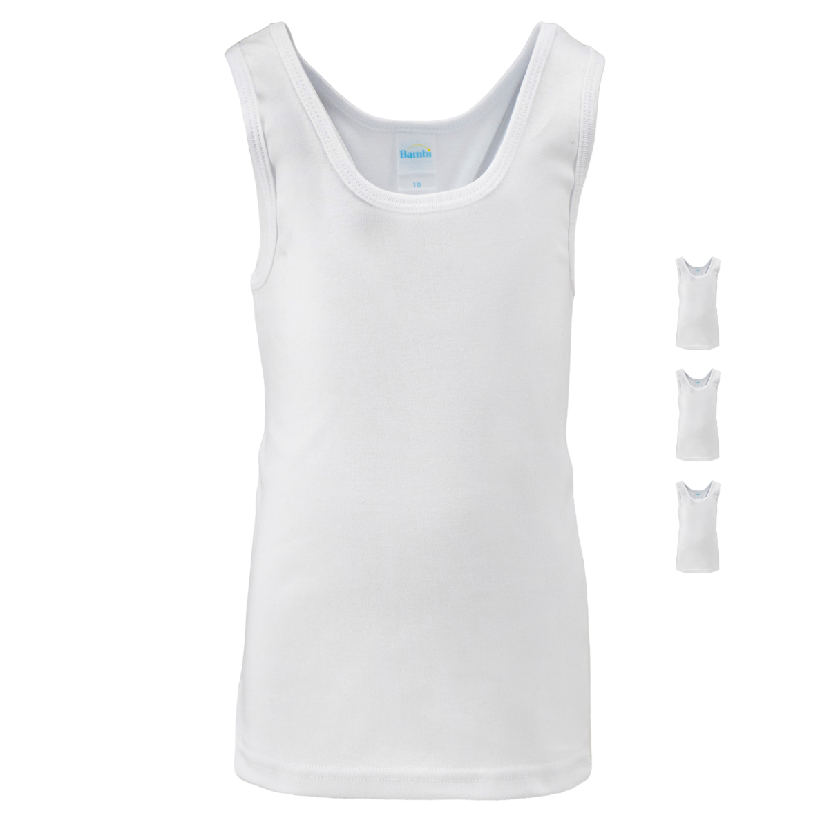 Foto 2 pulgar | Camiseta Bambi Cuello Redondo Sin Mangas 3 Piezas Blanco