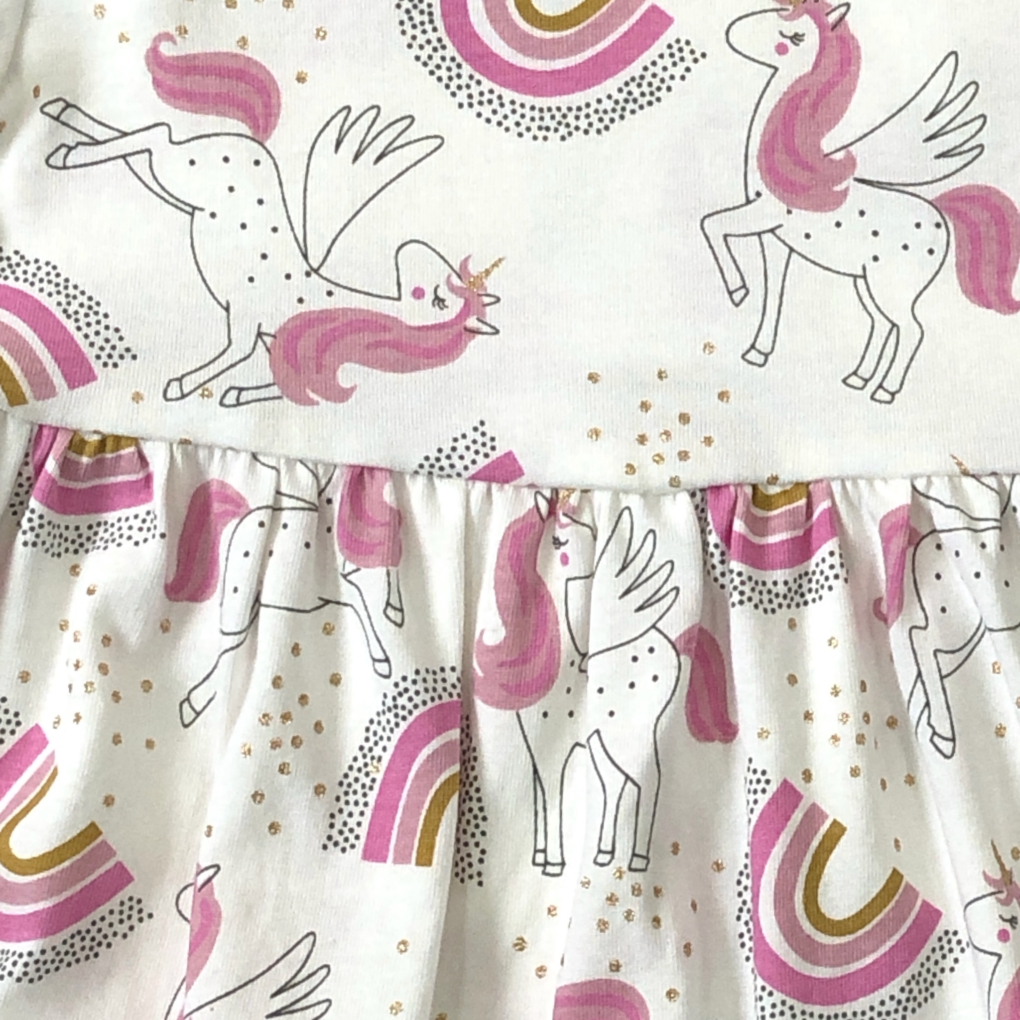 Foto 5 pulgar | Vestido Losan Blanco Estampado Unicornios para Niña