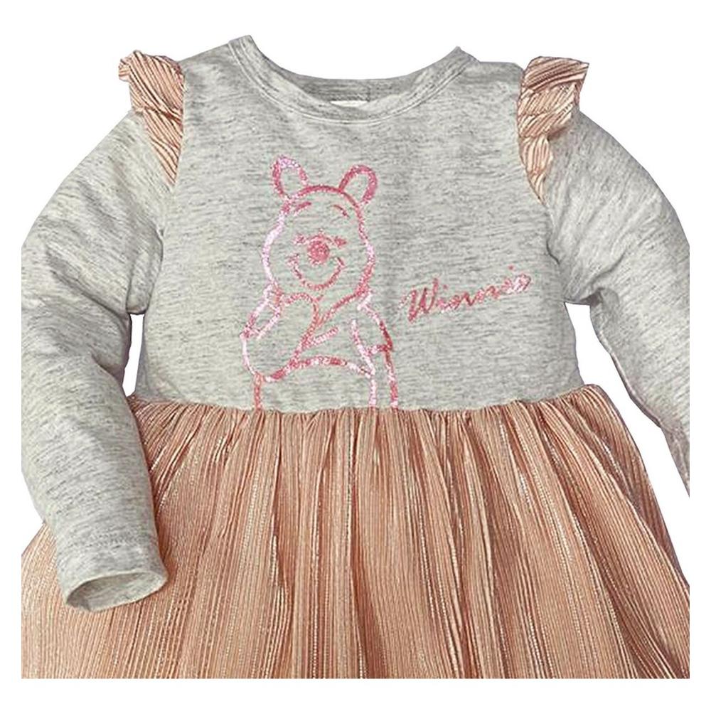 Foto 9 pulgar | Vestido Estampado Disney MP0147 Winnie Pooh Gris Manga Larga