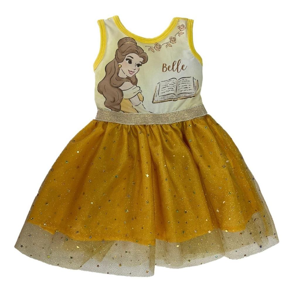 Foto 2 pulgar | Vestido Disney Estampado Princes Bella Amarillo