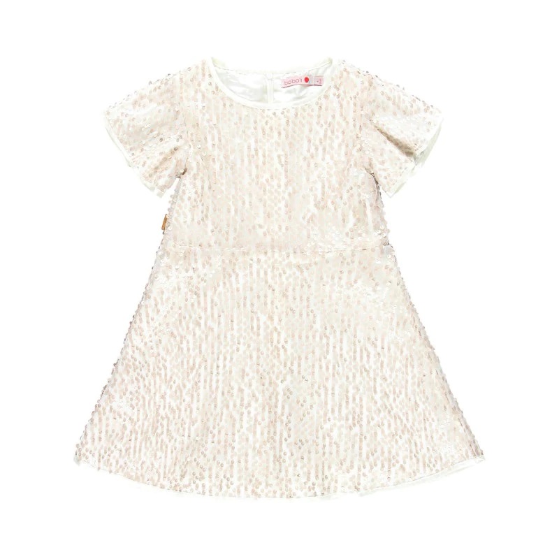 Foto 2 pulgar | Vestido Boboli Beige con Lentejuelas para Niña