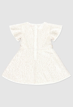 Foto 3 pulgar | Vestido Boboli Beige con Lentejuelas para Niña