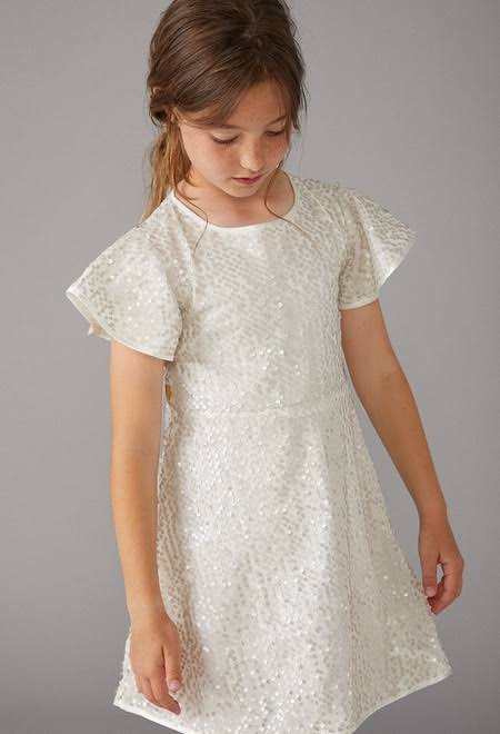 Foto 5 pulgar | Vestido Boboli Beige con Lentejuelas para Niña