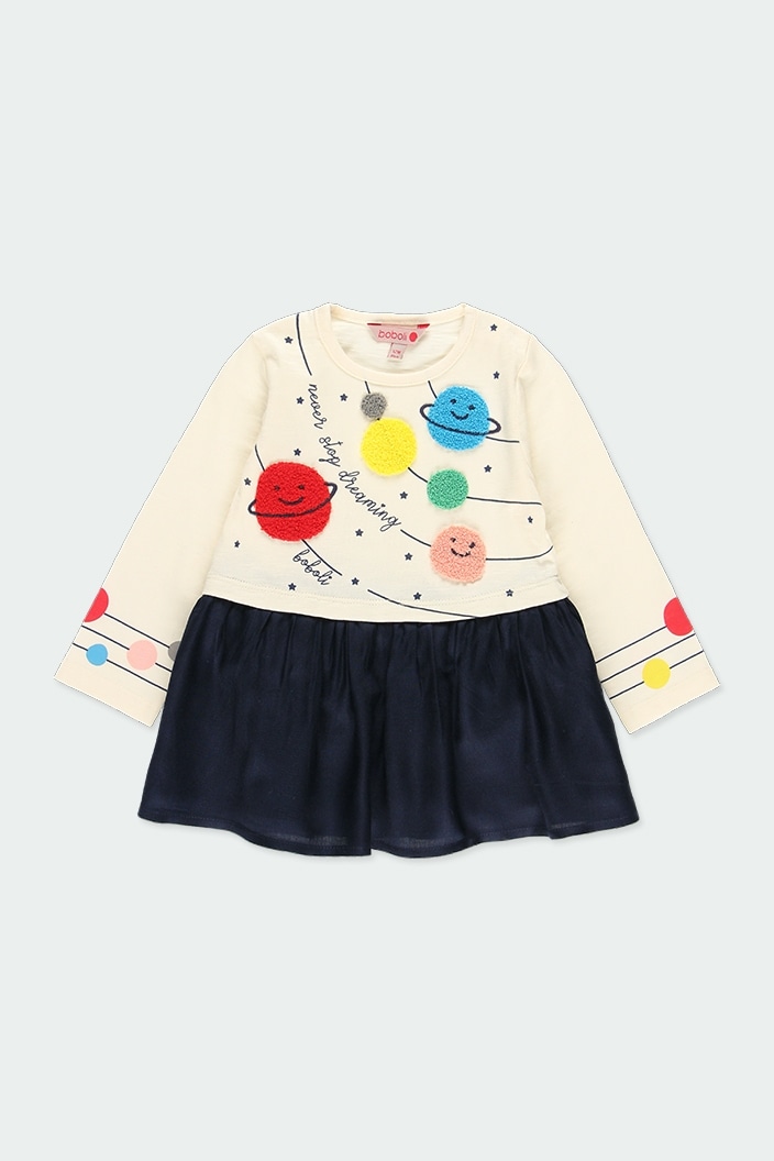Foto 1 | Vestido Punto Combinado Planetas De Bebé Boboli