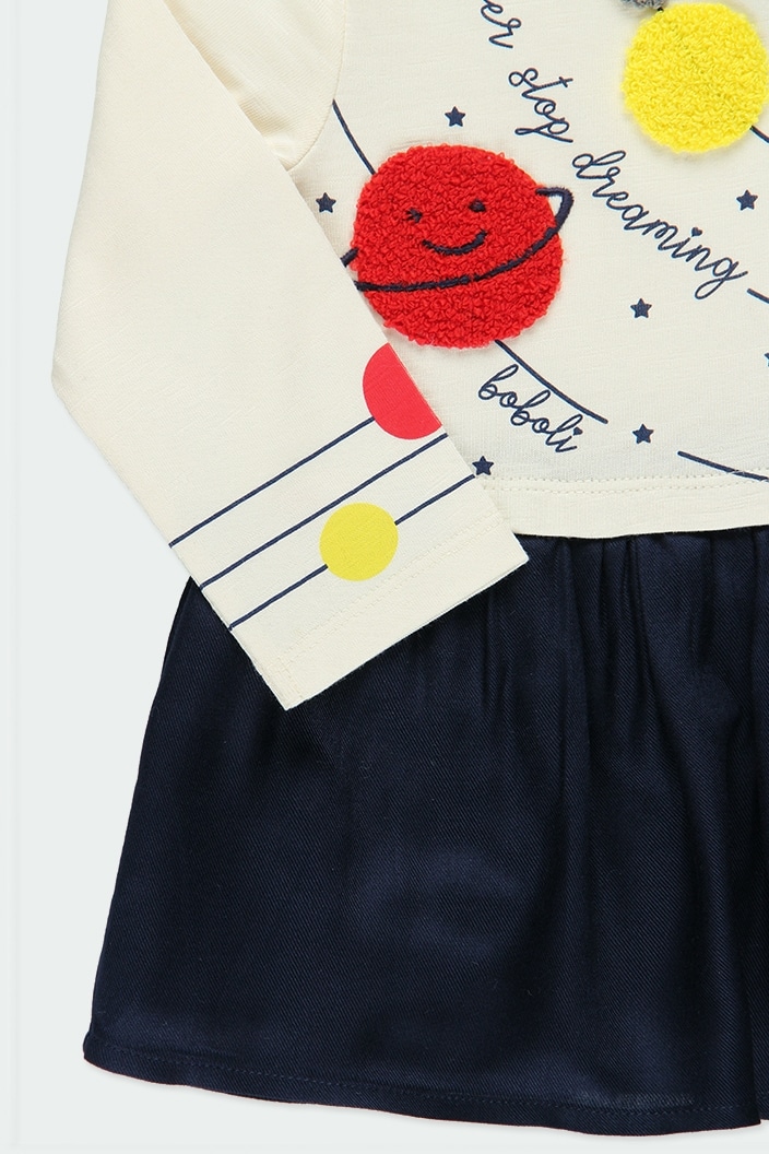 Foto 3 | Vestido Punto Combinado Planetas De Bebé Boboli