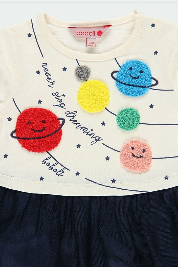 Foto 4 | Vestido Punto Combinado Planetas De Bebé Boboli