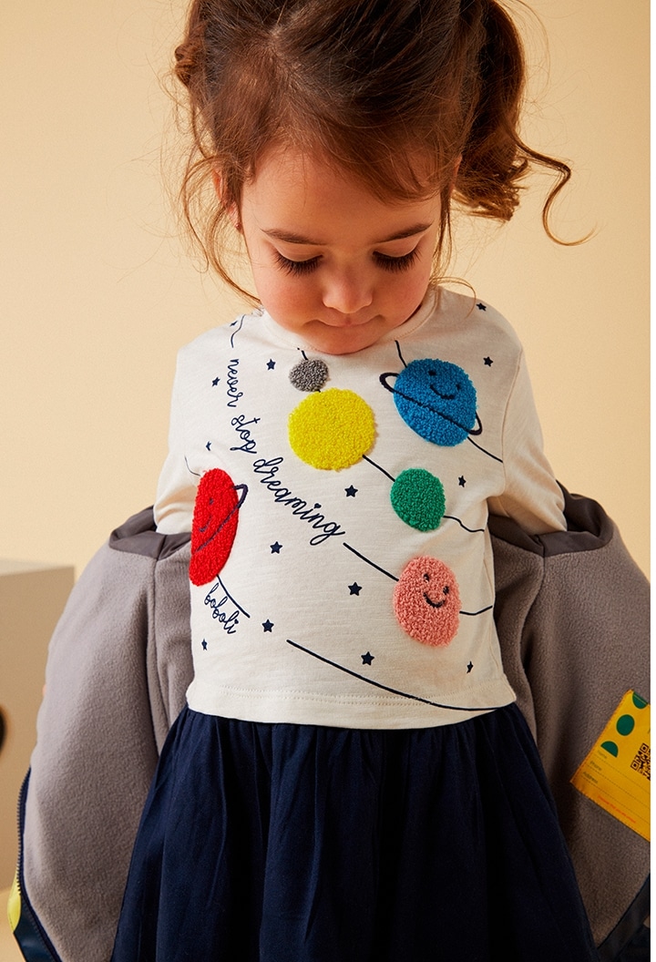 Foto 6 | Vestido Punto Combinado Planetas De Bebé Boboli