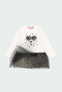 Foto 2 | Vestido para Niña Boboli Estampado de Gato