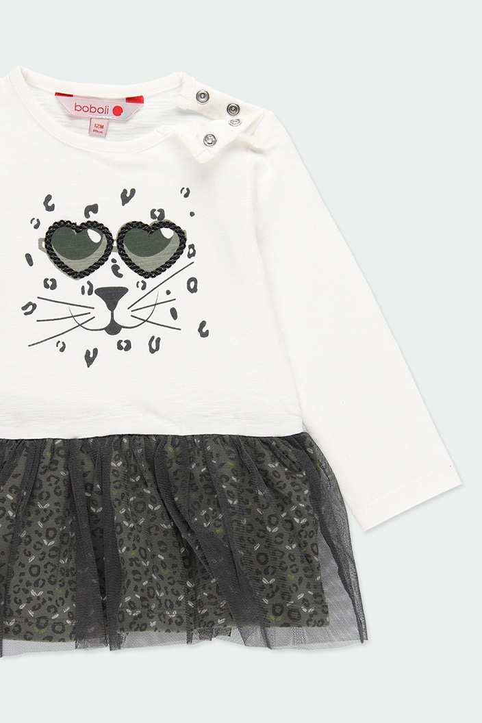 Foto 4 pulgar | Vestido para Niña Boboli Estampado de Gato