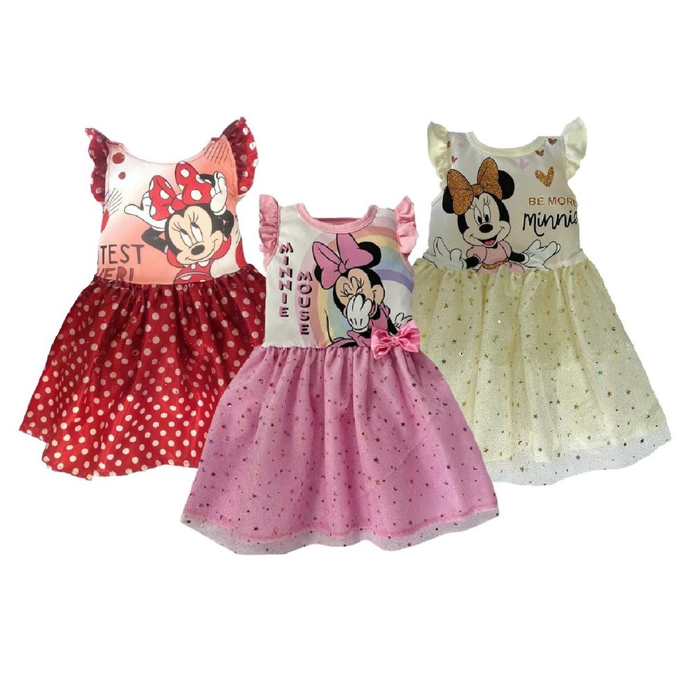 Kit 3 Vestidos Minnie Mouse Multicolor