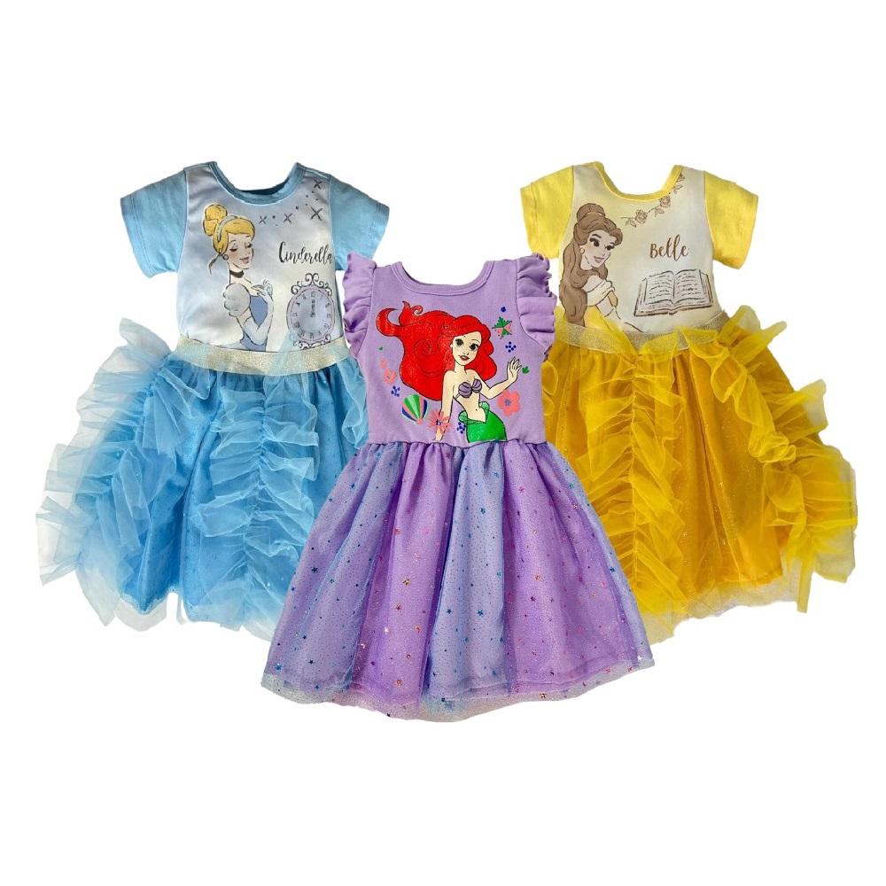 Foto 2 pulgar | Kit 3 Vestidos Multicolor Princesas Disney Cenicienta/ Ariel/ Bella