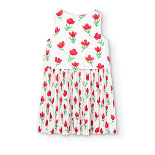 Foto 2 | Vestido de Punto Boboli Blanco Plisado Estampado de Flores para Niña